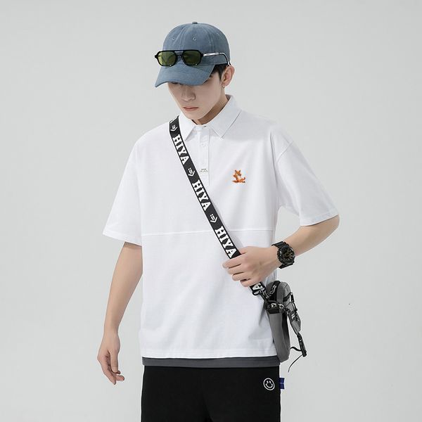 

mens tshirts men brand lazy embroidery cotton casual polo t summer fashion street style short sleeve 230408, White;black