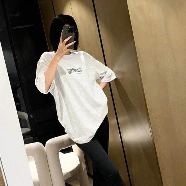 

2023 womens designer t shirt tracksuit shirt high edition classic front back sub letter 8 printed round neck sleeve t-shirt top, White