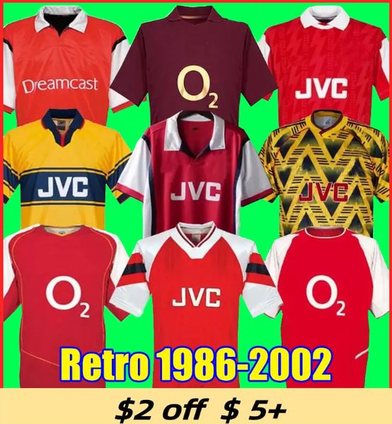 

2002 2005 henry bergkamp mens retro soccer jerseys 94 97 v. persie vieira merson adams home away 3rd football shirt short long sleeve unifor, Black;yellow