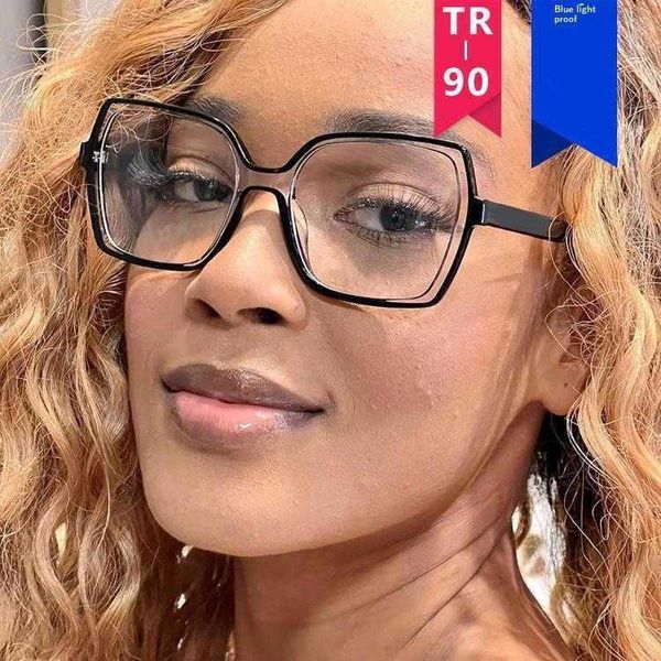 

square ins glasses frame anti blue light plain trendy p