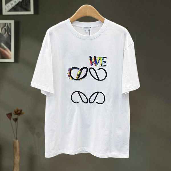

luxury designer women t shirt shirt 2023 summer embroidery letter print sleeve t-shirt, White