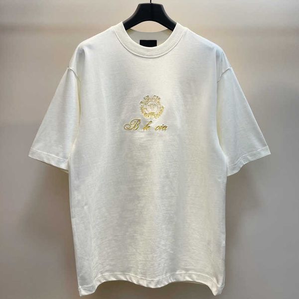 

womens designer t shirt shirt correct version differentiation market embroidery 100% sleeve t-shirt couple loose tee, White;black