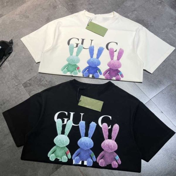 

designer new women t shirt 2023 summer high edition loose simple versatile letter couple round neck sleeve t-shirt, White