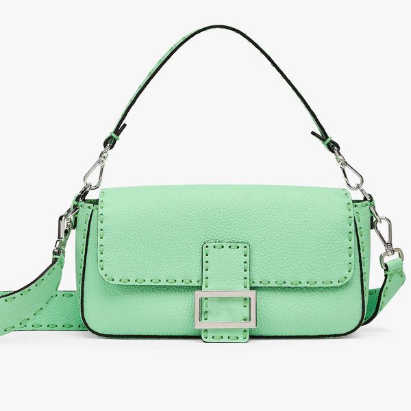 

full leather baguette bag handwork thread crossbody bag shoulder bags flap purse granule handbags women clutch bags designer luxury macaroon