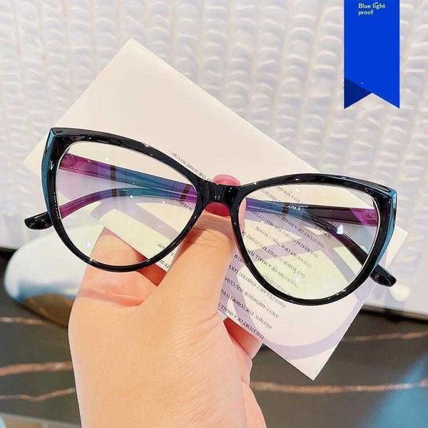 

retro cat eye anti blue light glasses frame for bare face plain internet