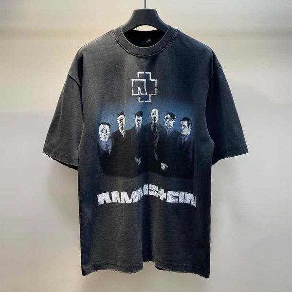 

womens designer t shirt high 23ss house conley direct spray german combat vehicle limited edition os loose sleeve t-shirt, White;black