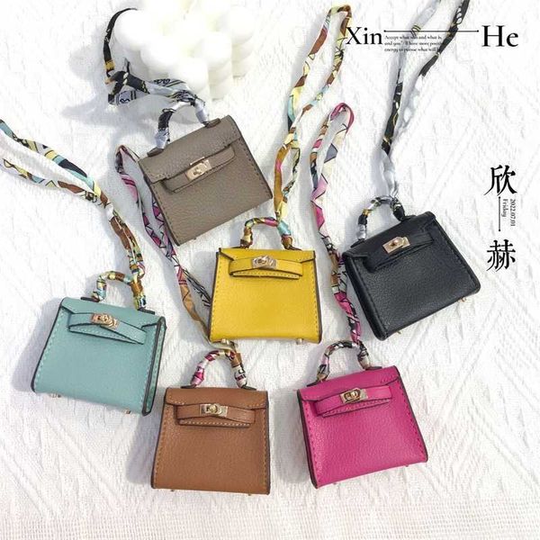 

xinhe mini bag pendant keychain small cute headset female, Slivery;golden