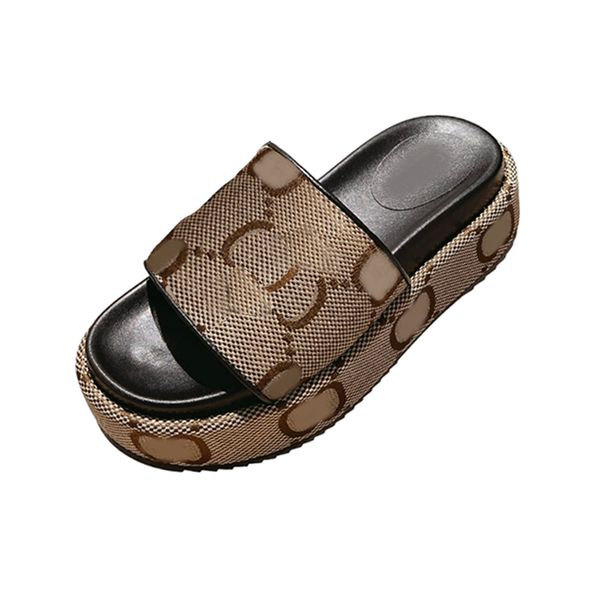 

g* designer sandal for woman wedge thick heel sandles sandel slipper platformt sandals women casua shoes summer flat fashion l beach slide s, Black