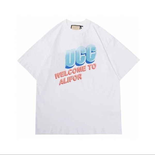 

designer new women t shirt shirt summer print relaxed sleeve t-shirt, White;black