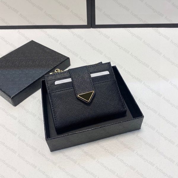 

designer card holders purse fashion womens men triangle double sided credit cards coin mini wallets for women coin purse with box, Red;black