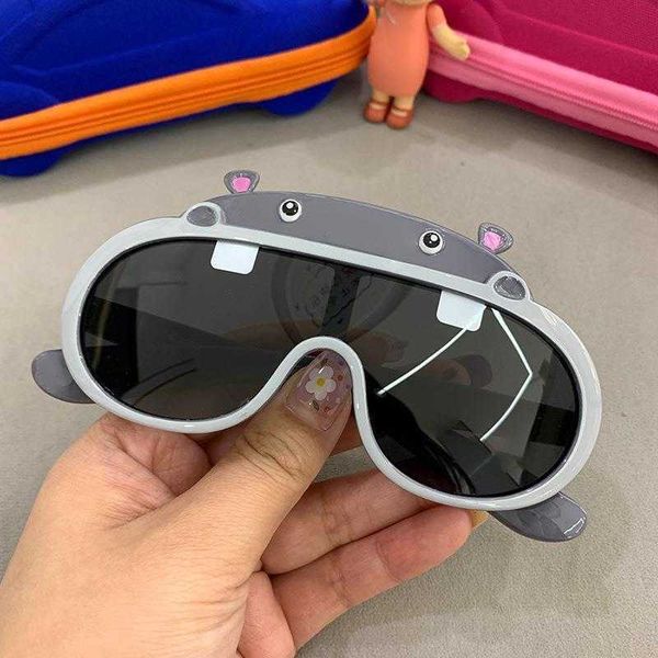 

hippo polarized kids sunglasses boys and girls silicone sun glasses children eye, Blue