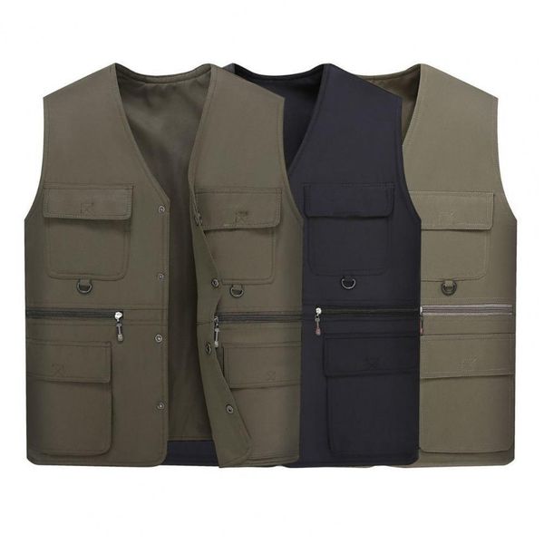 

men's vests pograph waistcoat loose plus size dressing relaxed fit single breasted overall vest jacket men work vest for hiking 230410, Black;white