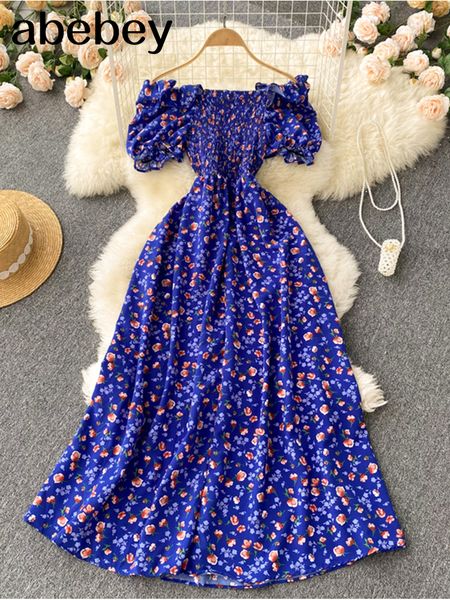 

casual dresses floral robe printed long dress ruffled long dress bohemian women's summer casual elegant strapless tank 230408, Black;gray