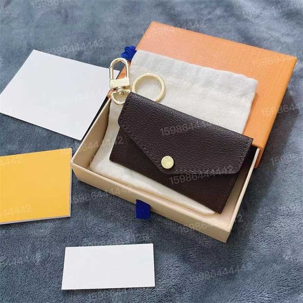 

fashion classic old flower leather envelope keychain bag pendant brand car card
