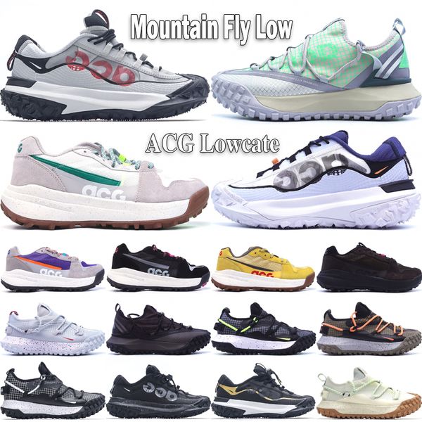 

acg mountain fly 2 low trail running shoes acg lowcate designer sea glass wolf grey bright crimson hazel rush usa outdoor men sneakers size