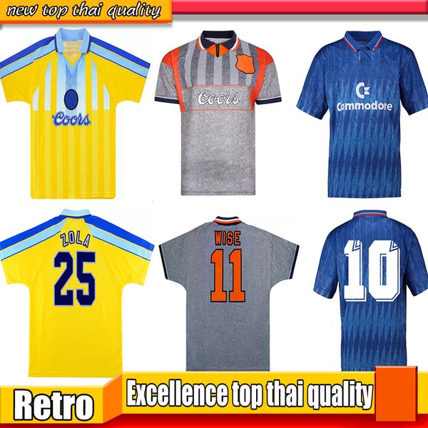 

1995 1997 retro leboeuf soccer jerseys hughes vialli gullit zola wise 95 96 97 spencer di matteo saux durie vintage 1990 1991 home football, Black;yellow