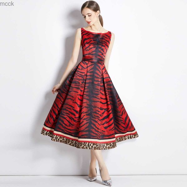 

casual dresses zebra stripes summer hit color vest dress women designer slim loose big swing cocktail prom dresses 2023 ladies holiday club, Black;gray