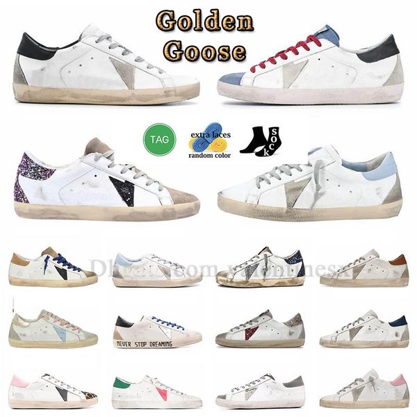 

designer golden goose shoe sneakers man woman italian dirty shoes luxury leather do-old platform dress trainers casual gooseed mid star dupe, Black