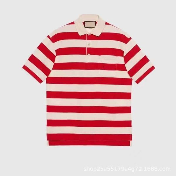 

designer summer women t shirt correct high version red apricot stripe sleeve polo shirt, White;black
