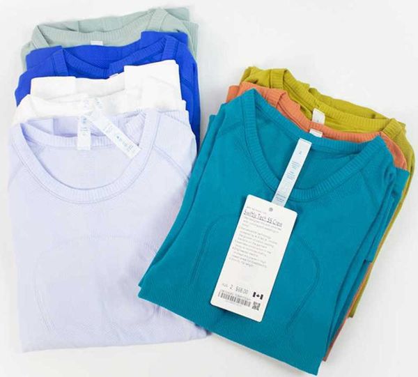 

women yoga t-shirts lus womens t-shirt high-elastic breathables running quick drying seamless short sleeve sport-cycling gym wear jogging fi, Gray