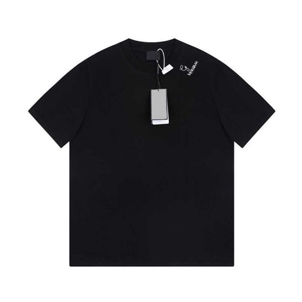 

designer summer women t shirt shirt high version family co branded graffiti large letter embroidery pure sleeve label wear, White;black