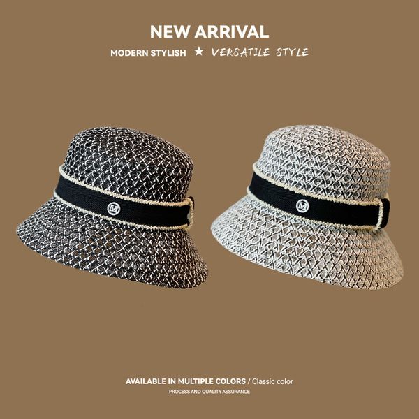 

letter straw fisherman hats breathable beach hat travel summer sunshade caps outdoor holiday sun hats, Blue;gray