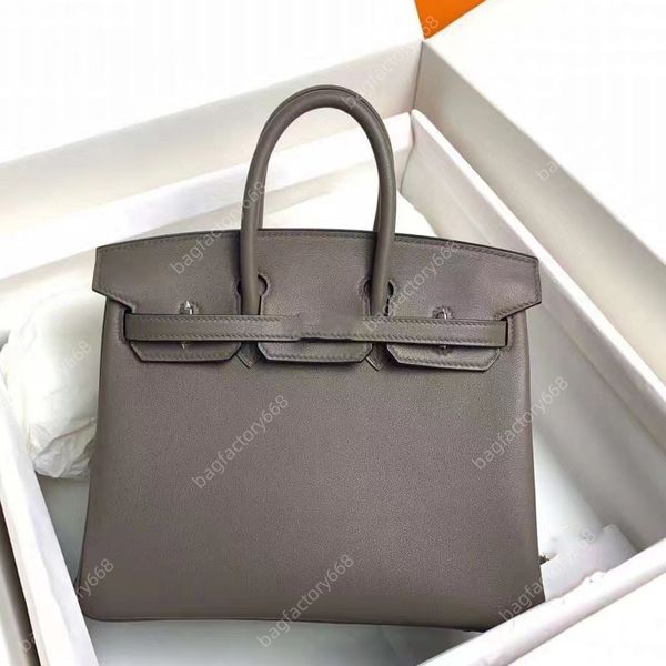 

Top designer luxurys handbags classic flap bag 35CM swift Genuine Leather Large capacity handbag Brown lady bag All hand-stitched with wax thread Gift box packaging