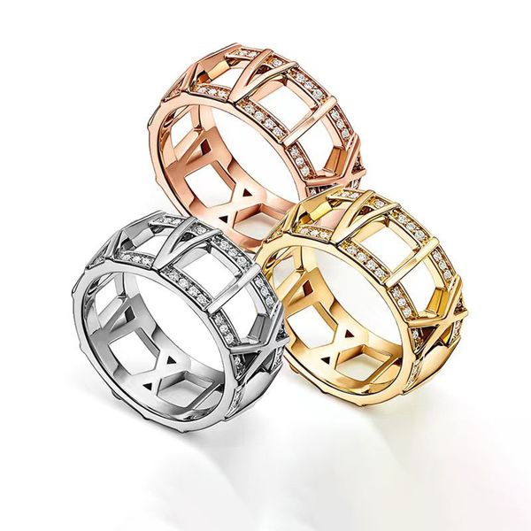 

925 silver 18k gold stones plating wedding engagement rings for women luxury hollowed out diamond size 7 8 9 men sparkling christmas party g