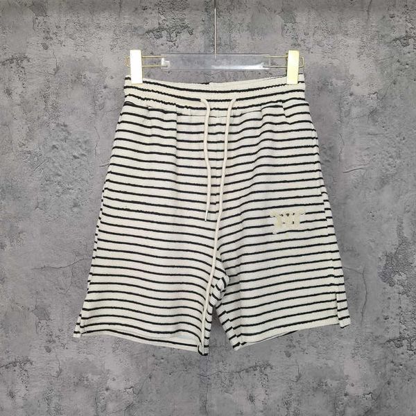 

luxury designer women t shirt shirt high edition 2023 summer embroidery contrast stripe knitted shorts women, Black