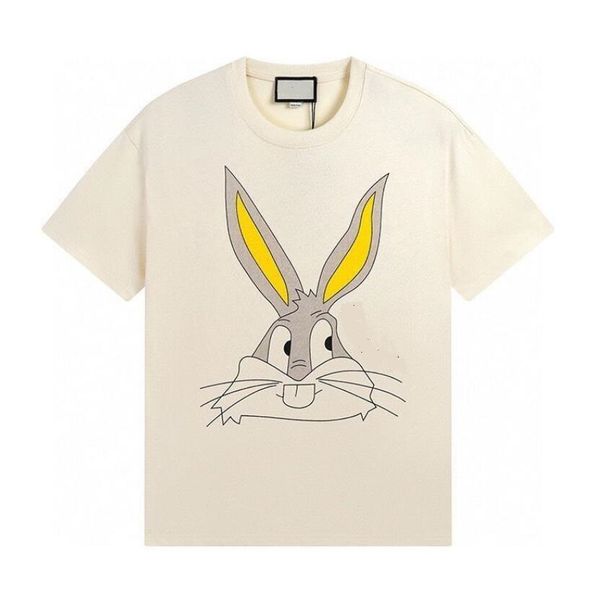 

luxury brand letter mens t-shirts famous cartoon animals printing cotton loose short sleeve tees t-shirts pullover men's and women&#039, White;black