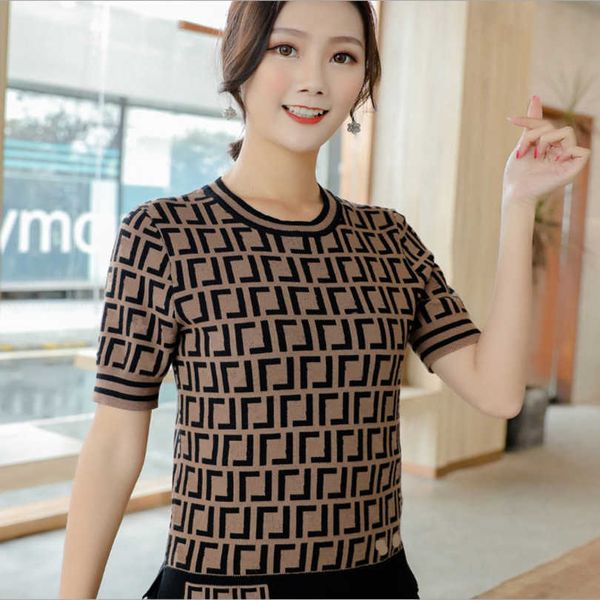 

2023 new women's tshirt shirt classic long sleeve slim fit graphic full body double letter jacquard round neck unisex, White;black