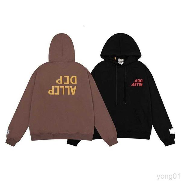 

men's hoodies galleryes sweatshirts 2022 american fashion brand gary dept inverted printed cotton men's and women's hoodie, Black
