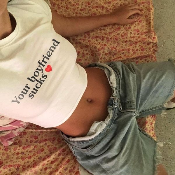 

women's t-shirt kawaii baby t-shirt short sleeve t-shirt vintage graphic t-shirt women's fairy garbage accessories y2k clothing cu, White