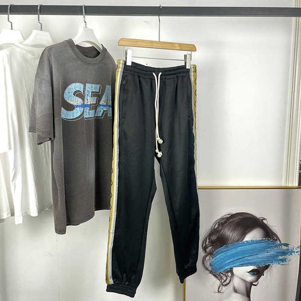 

2023 new designer womens t shirt high-end shirt high edition classic double strap reflective ribbon leggings guards pants label relaxed casu, Black