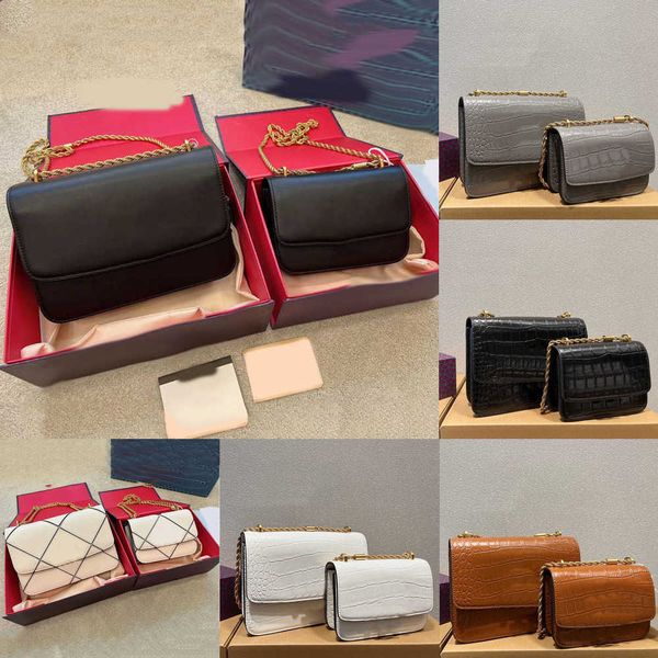 

designer bags thick chain shoulder bag women square handbag luxury leather vintage crossbody messenger female purses 220922