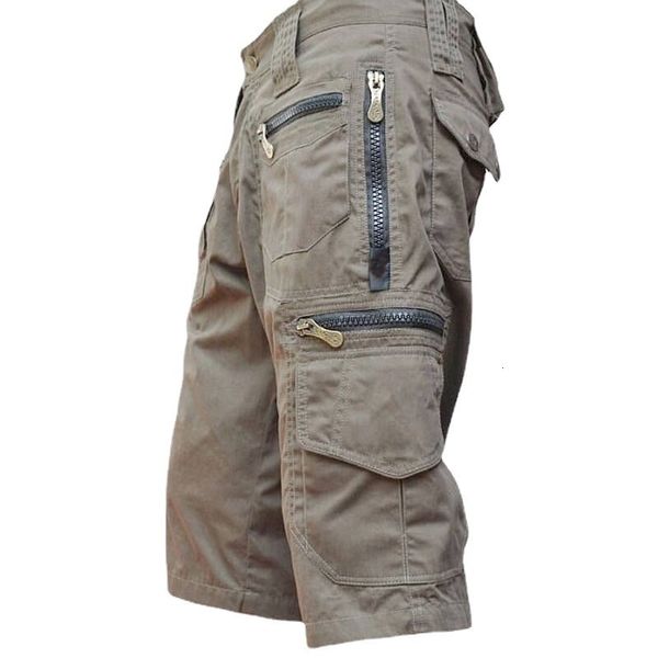 

men's shorts cargo summer army military cotton loose tactical joggers men multiple pockets work casual short pants 230410, White;black
