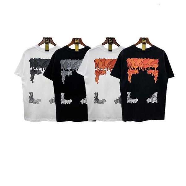 

summer short sleeve men's and women's 100% cotton t-shirt hd dissolution printing exclusive double yarn fabric, White;black