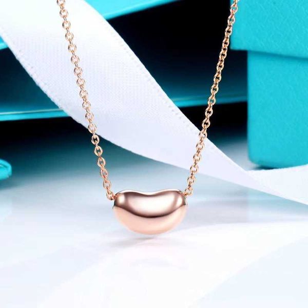 

luxury pea necklace women stainless steel couple diamond pendant designer neck jewelry christmas gift wholesale with box, Silver