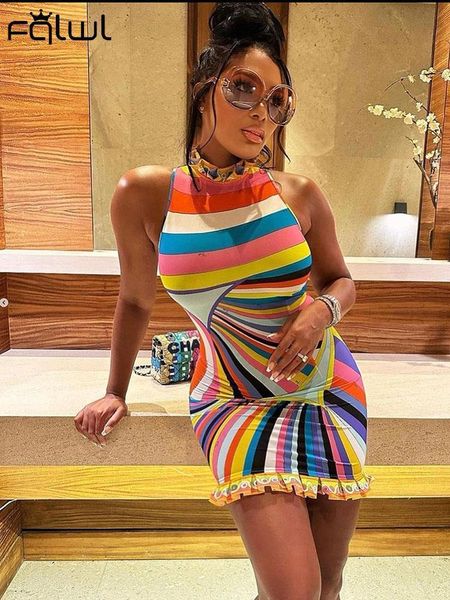 

casual dresses fqlwl party clothes dresses for women sleeveless o neck dress women club stripe mini party casual red dresses female 230410, Black;gray