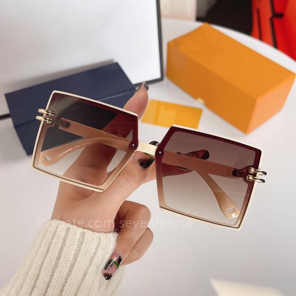 

2023 p frame new women sunglasses high-end atmospheric women sunglasses square gradual color change luxury beach glasses 5a quality, White;black