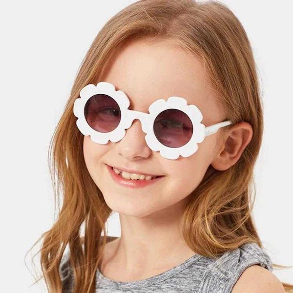 

korean style flower kids sunglasses baby cute trend sunflower glasses, Blue
