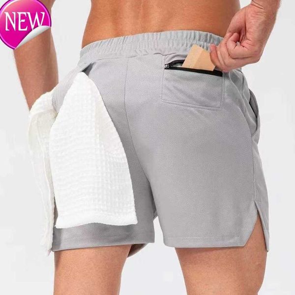 

lululemenswomen's tracksuits men yoga shorts mens camo breathable gym pants with towel buckle loose casual running lulus short lemons l, Gray