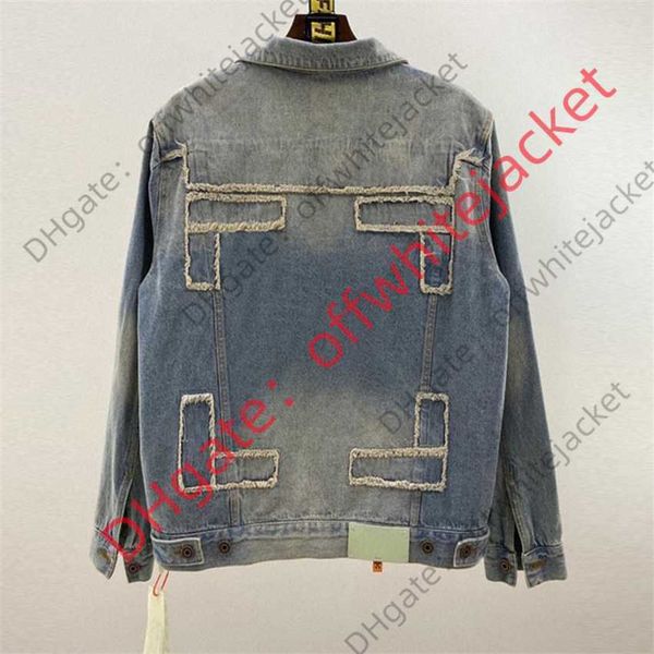 

autumn and winter men's women's embroidered stickers jacket 100% cotton high density full denim, White;black