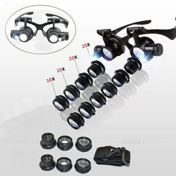 

magnifying glasses magnifying glasses with led lights lamp interchangeable lens tool repair reading magnifier jeweler headband illuminated l