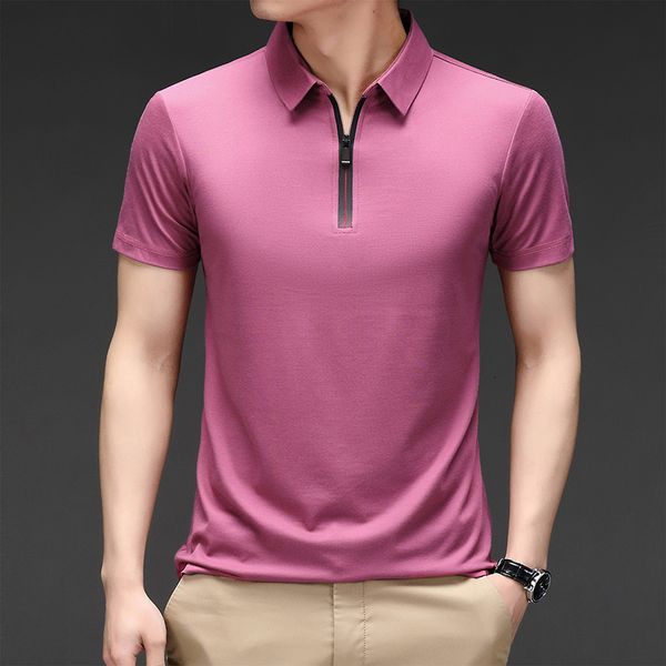 

men's polos mlshp brand summer arrival business casual short sleeve poloshirt men clothing fashion collar 4xl 230410, White;black