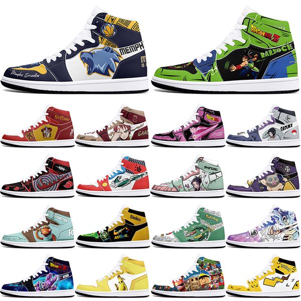 

New diy classics customized shoes sports basketball shoes 1s men women antiskid damping fashion anime customized figure sneakers 451333