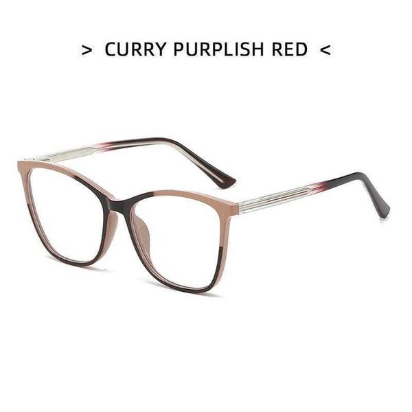 

ins two color transparent glasses frame trendy large cat eye plain fashionable