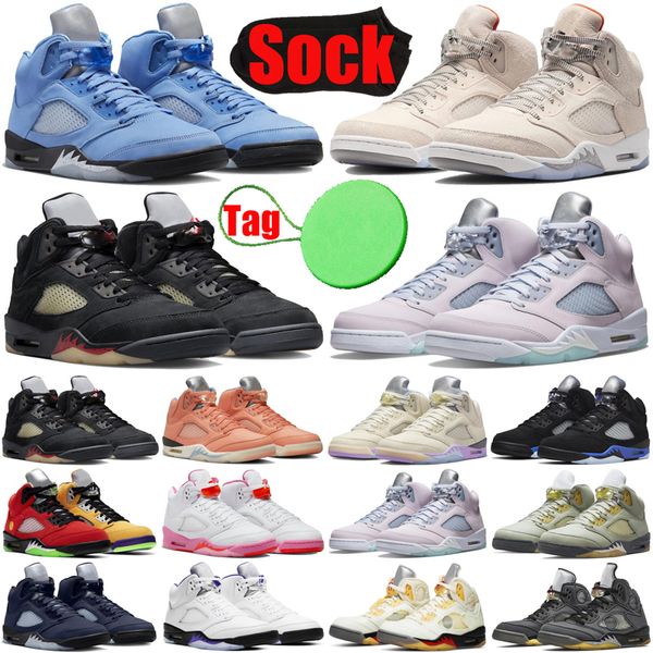 

unc 5 5s mens basketball shoes aqua off noir sail light orewood brown racer blue raging bull georgetown a ma maniere black bone men trainers