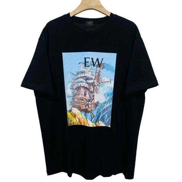 

designer women's clothing 20% off shirt 2023 luojia ocean boat printed t-shirt trend half sleeve wear, White;black