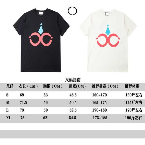 

2023 new designer womens t shirt high-end shirt high version clown hat series printed sleeve t-shirt for men women couples casual sports, White